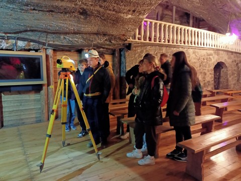 Geodeci z Zielonki w Kopalni Soli Bochnia