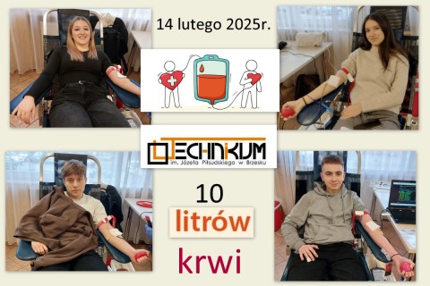 Walentynkowy dar serca uczniów Technikum im. J. Piłsudskiego w Brzesku