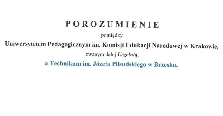 Technikum im. J. Piłsudskiego w Brzesku Szkołą Ćwiczeń UP Kraków