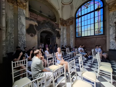 Wizyta uczniów Technikum im. J.Piłsudskiego w Pałacu Goetza
