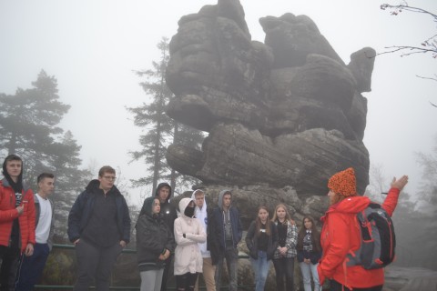 „Mimozami jesień się zaczyna, złotawa ciepła i miła.. , a my – szkolna ekipa pod wezwaniem „Pomidorowa” wyruszyliśmy w poszukiwaniu przygód.