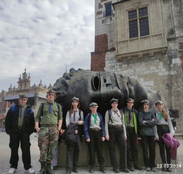 Harcerze z Technikum im. J. Piłsudskiego w Brzesku na Święcie Chorągwi Krakowskiej 2024