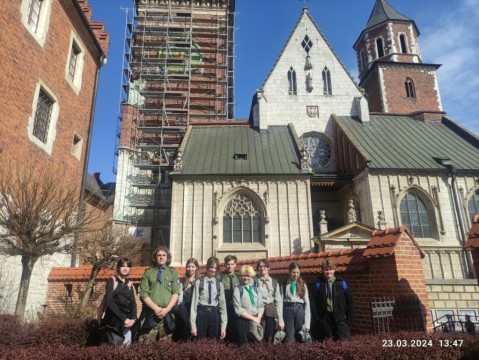 Harcerze z Technikum im. J. Piłsudskiego w Brzesku na Święcie Chorągwi Krakowskiej 2024