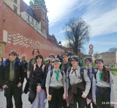 Harcerze z Technikum im. J. Piłsudskiego w Brzesku na Święcie Chorągwi Krakowskiej 2024