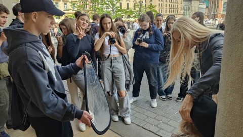 Uczniowie z Technikum im. J. Piłsudskiego w Brzesku na warsztatach fotograficznych w Krakowie