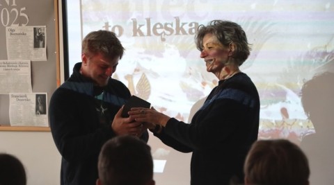 Spotkanie z p. Michałem Wszołkiem - absolwentem Technikum im. J. Piłsudskiego w Brzesku