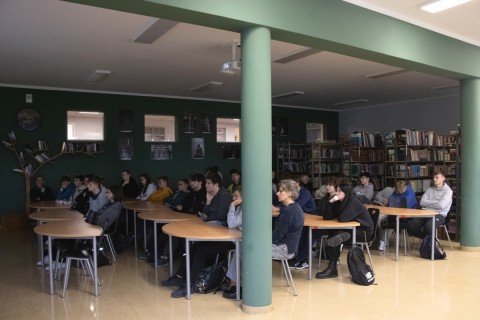 Spotkanie z p. Michałem Wszołkiem - absolwentem Technikum im. J. Piłsudskiego w Brzesku