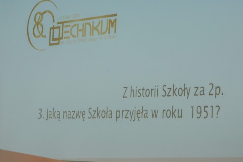 Finał Jubileuszowego Szkolnego Konkursu Wiedzy o Technikum im. J. Piłsudskiego „Wczoraj i Dziś Szkoły”