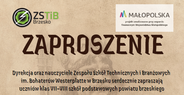 ZSTiB zaprasza do udziału w Powiatowym Konkursie Historycznym dla szkół podstawowych